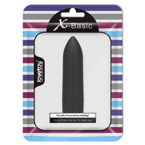 Черная вибропулька с 10 режимами вибрации X-Basic Lovetoy Черная вибропулька с 10 режимами вибрации X-Basic Lovetoy