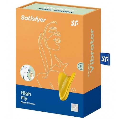Перезаряжаемый вибратор на палец Satisfyer High Fly желтый Перезаряжаемый вибратор на палец Satisfyer High Fly желтый