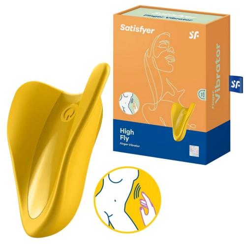 Перезаряжаемый вибратор на палец Satisfyer High Fly желтый Перезаряжаемый вибратор на палец Satisfyer High Fly желтый