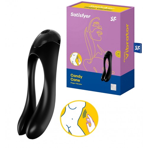 Универсальный перезаряжаемый вибростимулятор Satisfyer Candy Cane черный Универсальный перезаряжаемый вибростимулятор Satisfyer Candy Cane черный