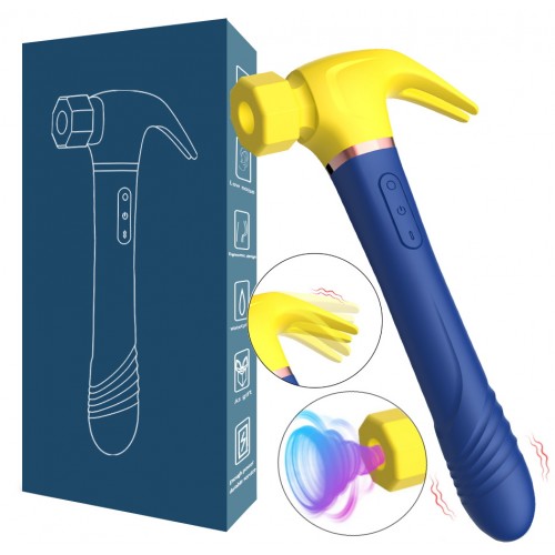 Вибростимулятор-молоток с вакуумно-волновой стимуляцией и пульсирующей рукоятью Вибростимулятор-молоток с вакуумно-волновой стимуляцией и пульсирующей рукоятью