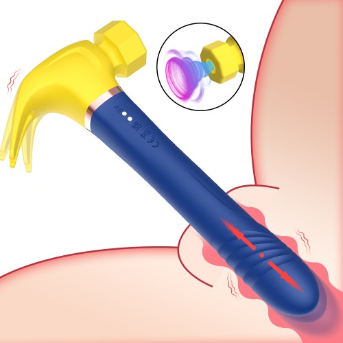 Вибростимулятор-молоток с вакуумно-волновой стимуляцией и пульсирующей рукоятью Вибростимулятор-молоток с вакуумно-волновой стимуляцией и пульсирующей рукоятью