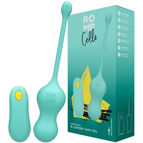 Виброяйцо с пультом дистанционного управления Romp Cello мятное Виброяйцо с пультом дистанционного управления Romp Cello мятное