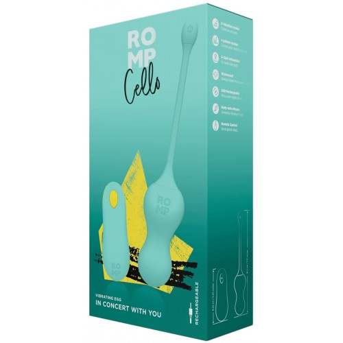 Виброяйцо с пультом дистанционного управления Romp Cello мятное Виброяйцо с пультом дистанционного управления Romp Cello мятное