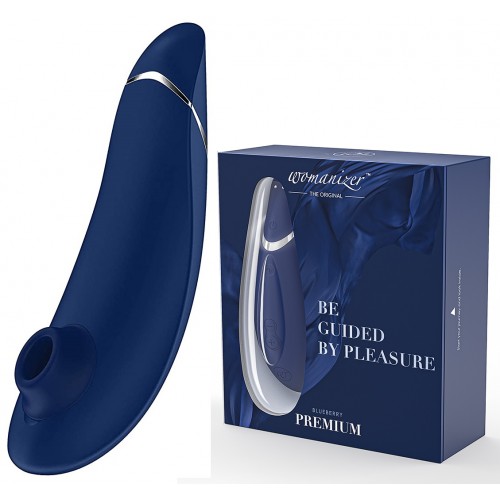 Бесконтактный вакуумно-волновой стимулятор клитора Womanizer Premium синий Бесконтактный вакуумно-волновой стимулятор клитора Womanizer Premium синий
