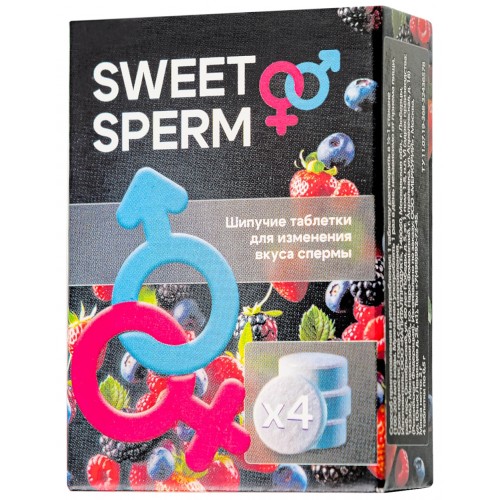 Шипучие таблетки для мужчин Sweet Sperm для изменения вкуса спермы 4 шт Шипучие таблетки для мужчин Sweet Sperm для изменения вкуса спермы 4 шт