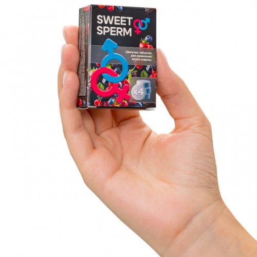 Шипучие таблетки для мужчин Sweet Sperm для изменения вкуса спермы 4 шт Шипучие таблетки для мужчин Sweet Sperm для изменения вкуса спермы 4 шт