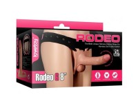 Реалистичный изогнутый фаллопротез с открытой мошонкой Rodeo Big 21 см