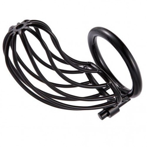 Черный стальной пояс верности диаметр запорного кольца 4,5 см Черный стальной пояс верности диаметр запорного кольца 4,5 см