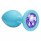Анальная пробка Emotions Cutie Medium Turquoise light purple crystal 