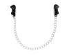 Черные зажимы на соски с серебряной цепочкой